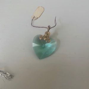 Turquoise Heart Shape Swarovski Crystal Pendant